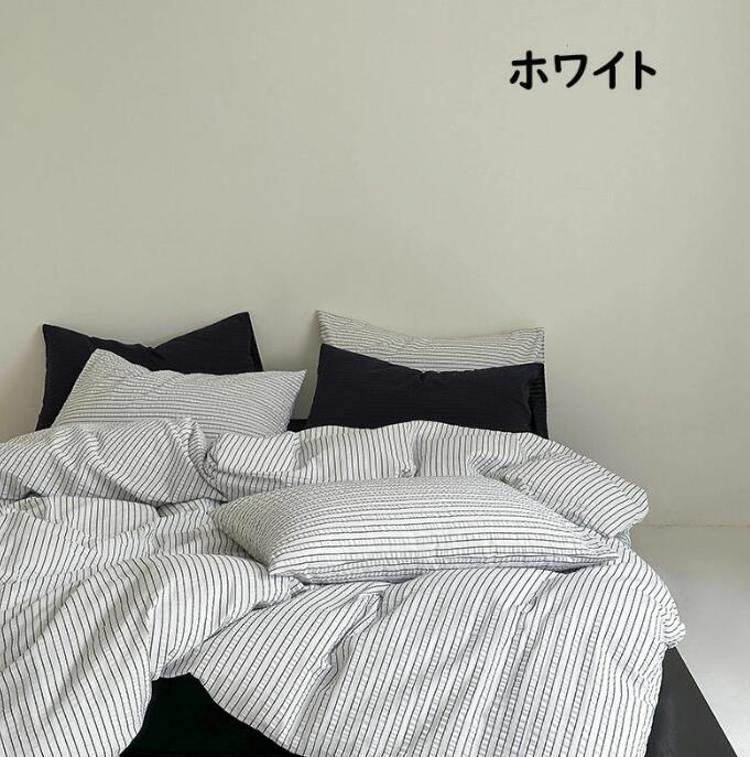 ト 4点セット シングル ダブル クイーン ボックスシーツ/フラットシーツ 掛け布団カバー 寝具カバーセ..