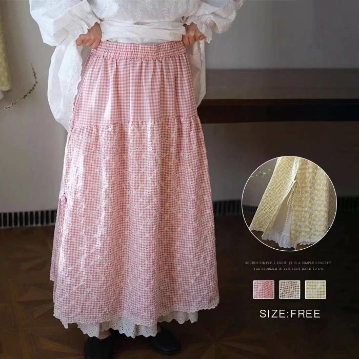 樂天商城 - ンスカート 体型カバー Aライン ロング丈 ボトムス 通学 森ガール リラックス 美脚 通勤 オフィス 着痩せ 春秋 ピンク 送料無料