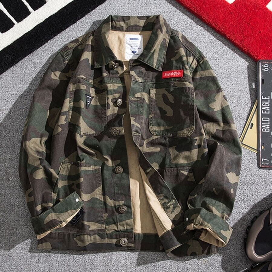 Military Coat - メンズ ミリタリージャケット コーチジャケット デニム 韓国 高校生 中学生 10代 20代 ファッション 10899