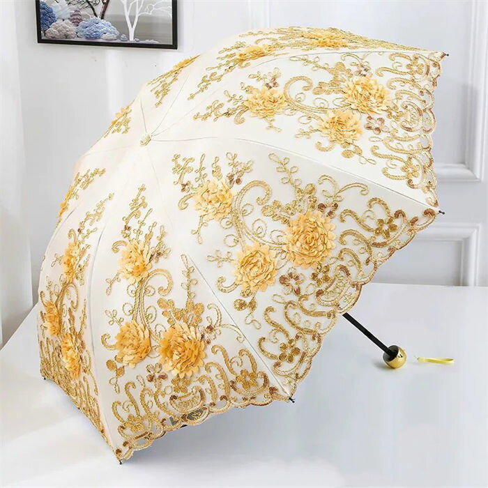 軽量 傘 手動開閉 晴雨兼用 レース柄 手開き 紫外線対策 折りたたみ傘 カサ 完全遮光 婦人傘 レディース 日焼け防止 かさ 刺繍