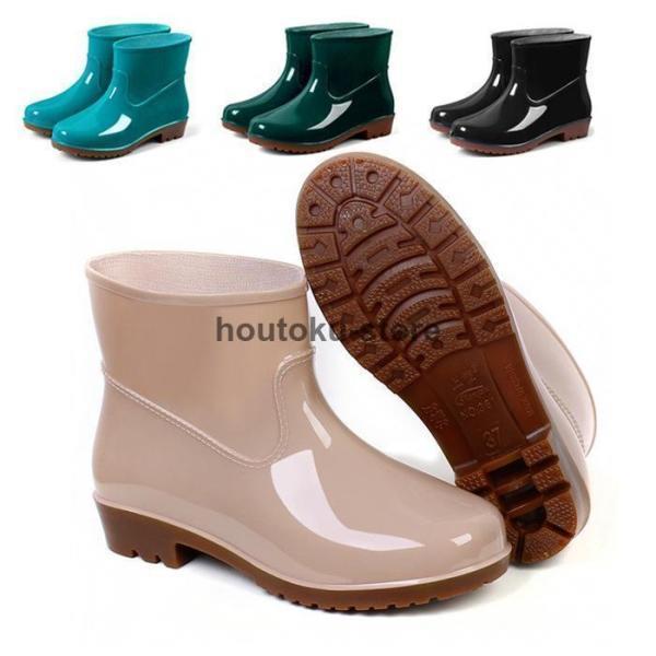 おしゃれ 可愛い かわいい ショート 園芸 農作業 雨靴 雨 防水 ブーツ おしゃれ レインシューズ レディース インブーツ