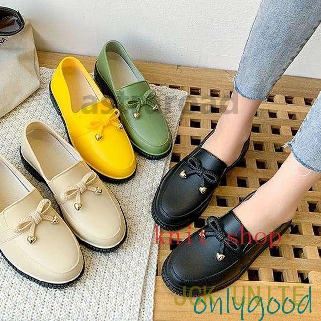 靴 雨の日 梅雨 防水 フラットシューズ 滑り止め シューズ 雨具 レインブーツ ローファー 雨靴 レディース インシューズ