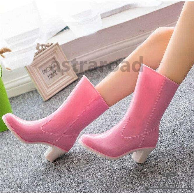 カジュアル 便利 靴 サイドゴア ヒール レインシューズ ロング 雨具 長靴 レディース レインブーツ