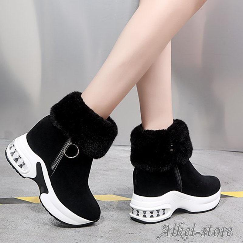 ツ レディース シューズ 滑り止め おしゃれ 可愛い ショートブーツ 雪用ブーツ 裏起毛 防寒 防水 保暖冬用 靴 暖かい裏ボア 厚底