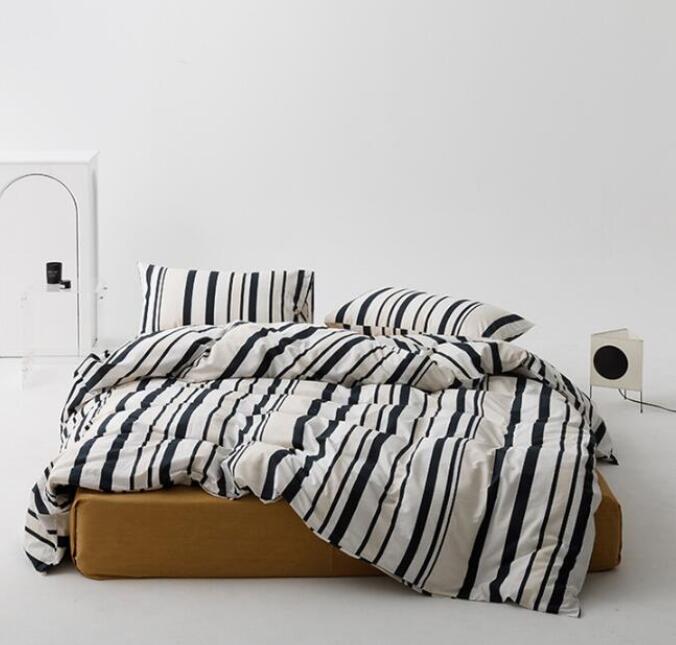 落 ins風 綿100％ 通気性 優しい肌触り ボックスシーツ/フラットシーツ 掛け布団カバー 枕カバー 寝具..