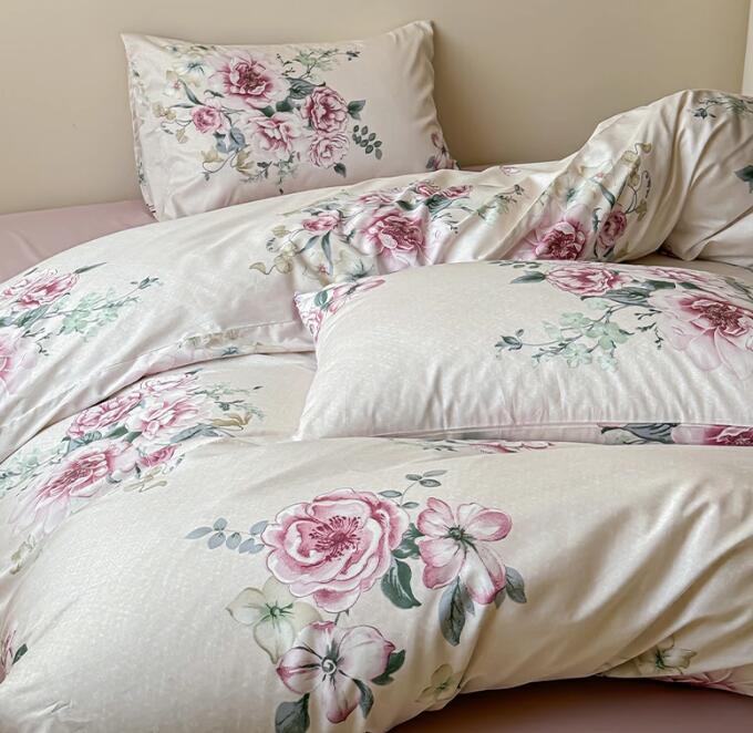 イーン 掛ふとんカバー3点セット 4点セット 綿100％ 柔らかい優しい肌触り 通気性 掛け布団カバー ゴム..