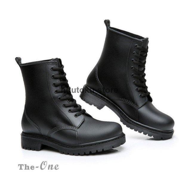 2024 かっこいい 通勤 梅雨 おしゃれ 防水 雨靴 レースアップ ショート レインシューズ メンズ レインブーツ