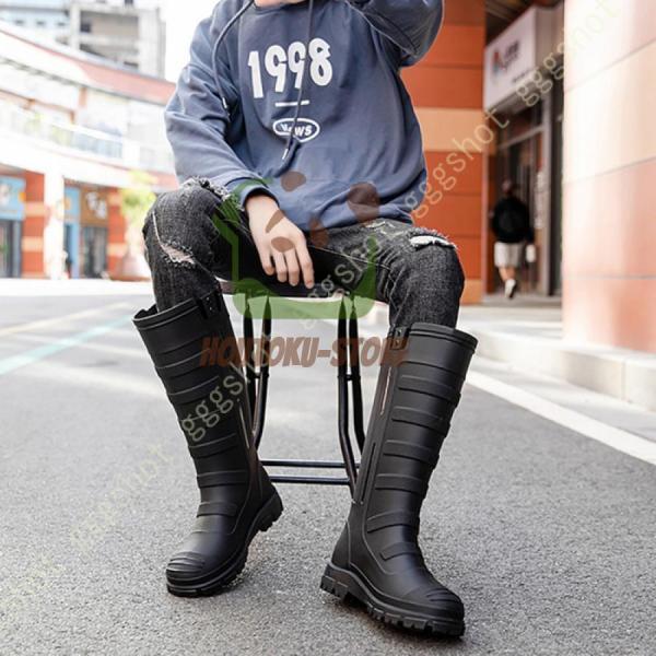 おしゃれ 軽量 レインしゅーず 防水靴 れいんしゅーず メンズ 防水シューズ ロング 防滑 防寒 雨靴 インシューズ