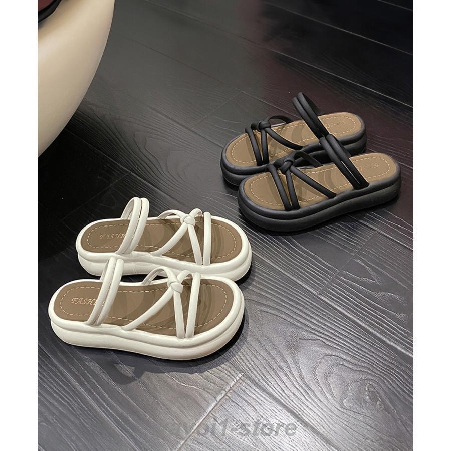 厚底サンダル ミュールサンダル 美脚夏靴