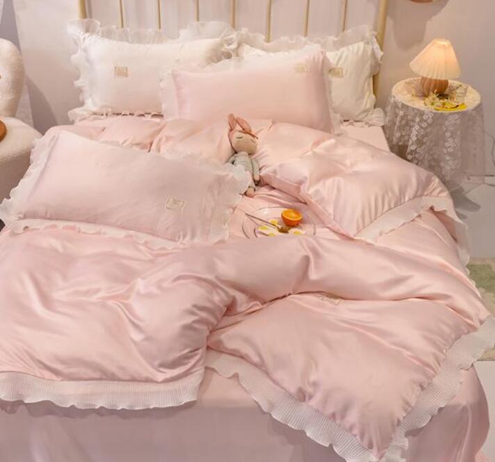 ブル クイーン キング 布団カバー フラットシーツ/ボックスシーツ 枕カバー きれいめ 可愛い 通気性 安..