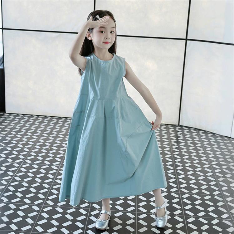 ノースリーブ Aライン ワンピース キッズ フレアワンピース ゆったり 女の子 サンドレス 夏 ロングワンピース ワンピース 子供服