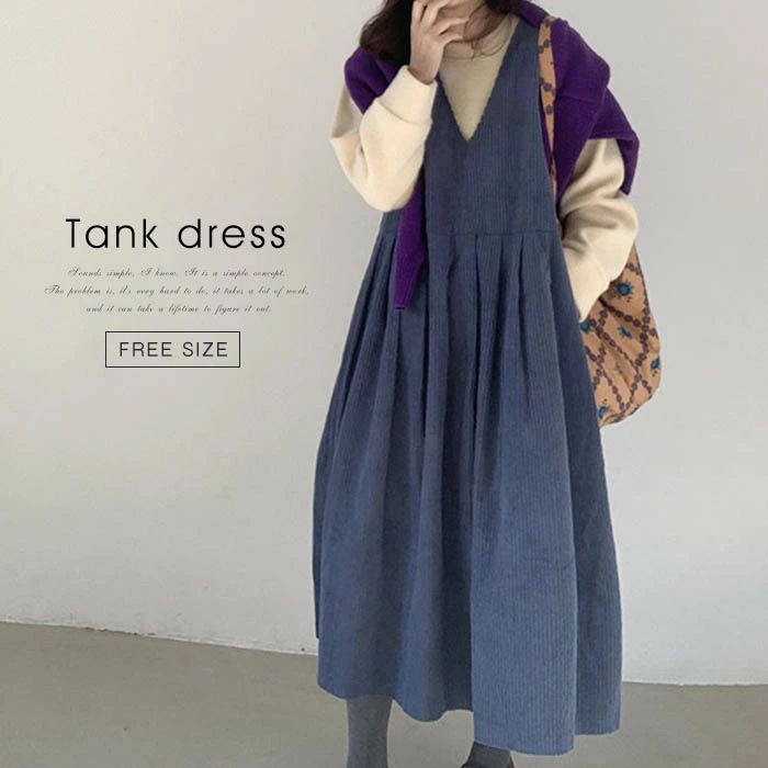 サイズ お洒落 ワンピース ノースリーブ サロペットスカート スリット 重ね着 体型カバー 着回し 定番 きれいめ オフィス 出かけ