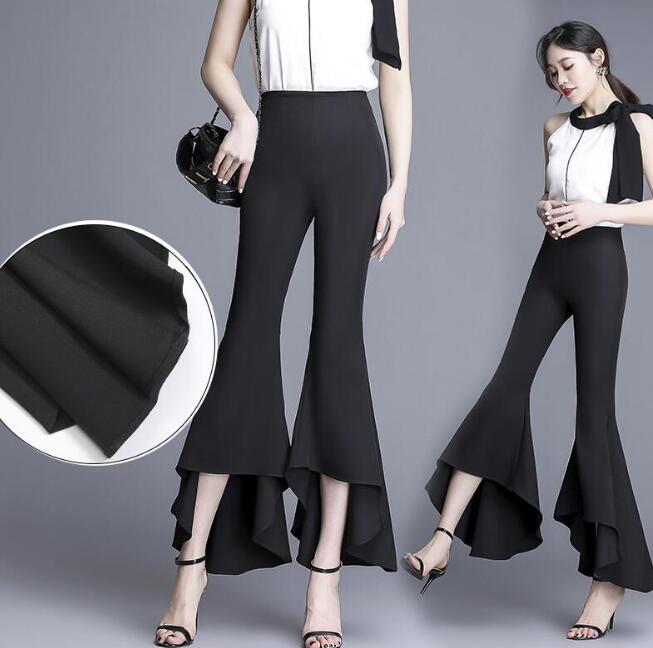 レアパンツ 長ズボンフィッシュテール ワイドパンツパンタロン パンツ モダン ラテンダンス 社交ダンスパンツ 団体演出服 S-2XL