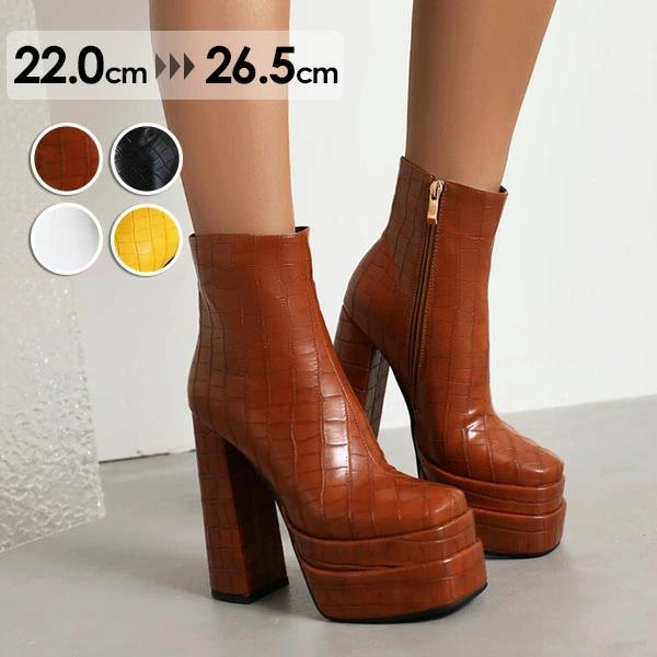 厚底ブーツ レディース ブーツ ショート 靴 歩きやすい 疲れにくい カジュアル 韓国 防滑靴 秋 冬 春 通勤 20代 30代 40代 大き