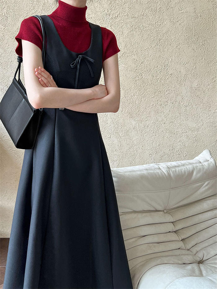 ト サロペットスカート 大人 可愛い きれいめ フレア ロング丈 無地 シンプル 重ね着 レイヤード 通勤 上品 オフィス パーティー