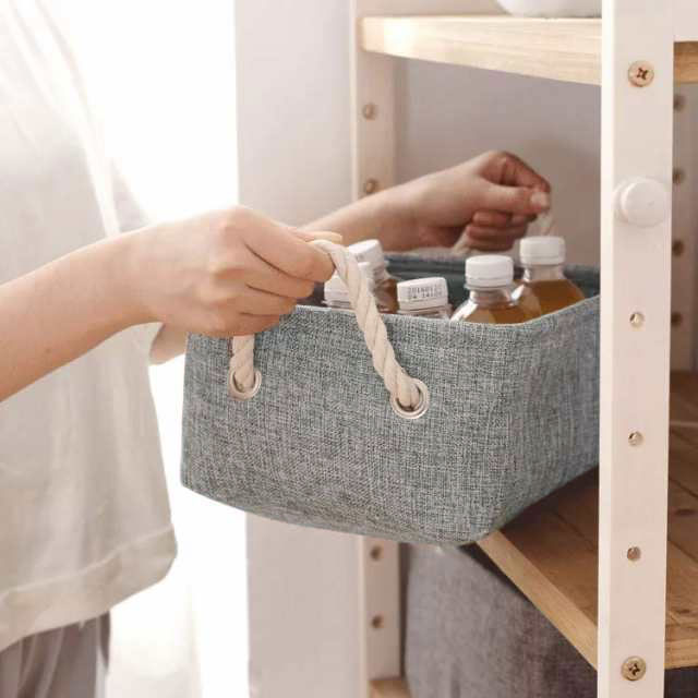 おもちゃ箱 綿麻 取っ手付き 服 整理箱 送料無料 ストレージボックス 化粧品収納 ...