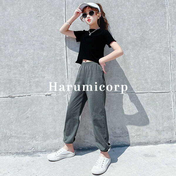 樂天商城 - 子供服 セットアップ キッズ 韓国子供服 女の子 夏 tシャツ 半袖 無地 ロングパンツ 長ズボン 子供ジャージ ジャージ キッズ おしゃれ 可愛い こども服 ジュニア ベビー服 パンツセット トップス ボトムス 学生 通学 薄手 涼しい シンプル 新品 160 150 140 130 120 110