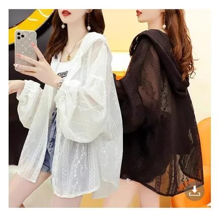 乐天商城 - 刺繍 カーディガン UV対策 冷房対策 レディース トップス フード付き 長袖 大きいサイズ ゆったり 着痩せ 可愛い 体型カバー シャツ カジュアル 通勤 OL お出掛け 普段着 夏