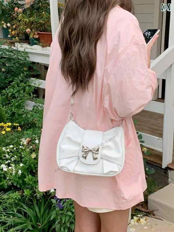 小さめ ピンク ガール カジュアル ボディバッグ クロス ショルダー シングル ファッション 春夏 リボン クール 甘くて 普段使い