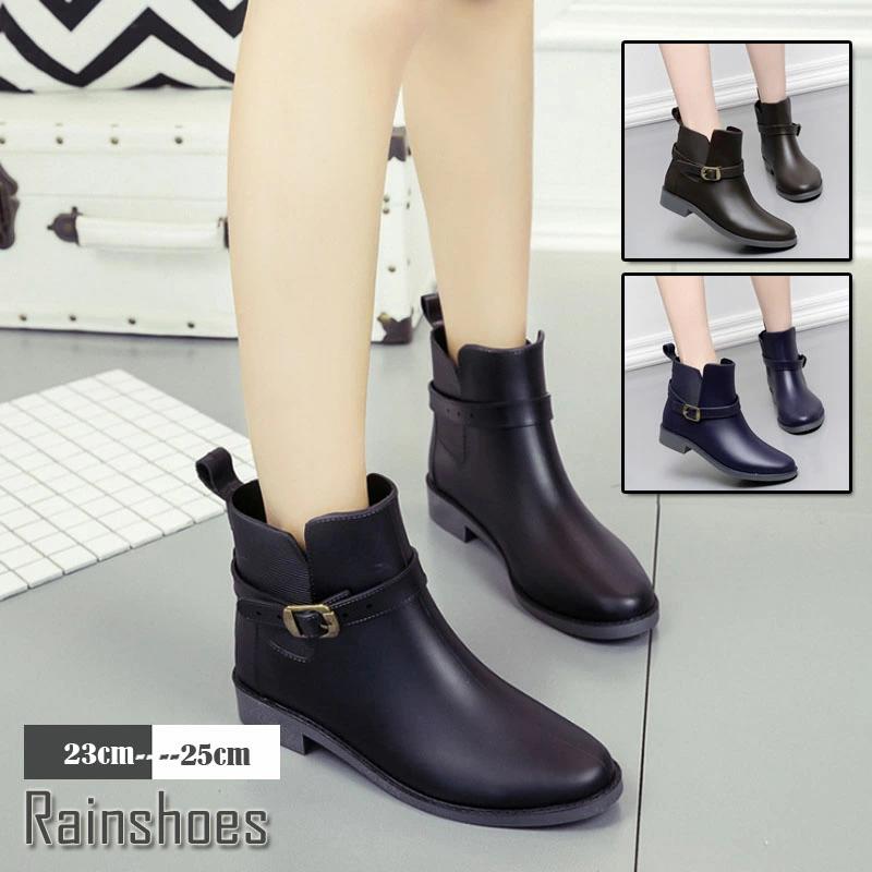 梅雨対策 通勤 無地 雨靴 雨靴 ショート レインシューズ 通学 履きやすい マーティンブーツ 晴雨兼用 防滑 日常着 防水 PVC素材