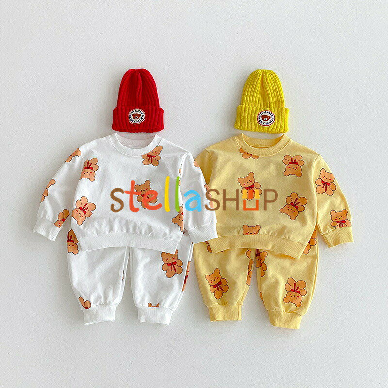 樂天商城 - ベビー スウェットセット セットアップ キッズ 赤ちゃん服 男の子 女の子 長袖 春 秋 冬 上下セット 2点セット パーカー 長ズボ