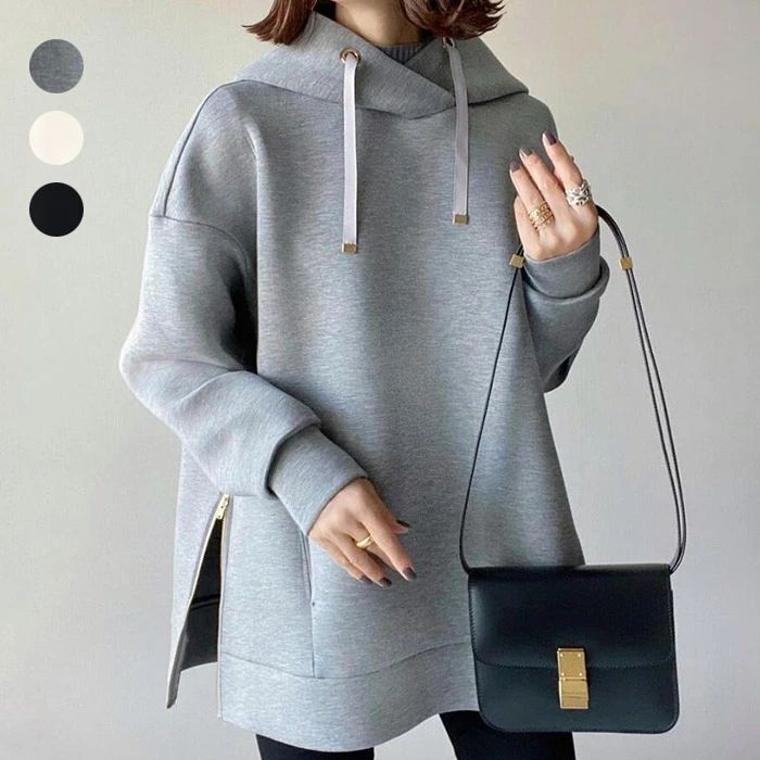 トップス プルオーバー 可愛い 秋冬 ゆったり ロングパーカー ラビット アウター シンプル オーバーサイズ ゆったり かわいい