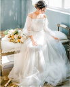 結婚式ドレス Aライン ロングドレス お姫様 誕生日 海外挙式 ブライダル パーティ 発表会 前撮り 編み上げ式 ウエディングドレス