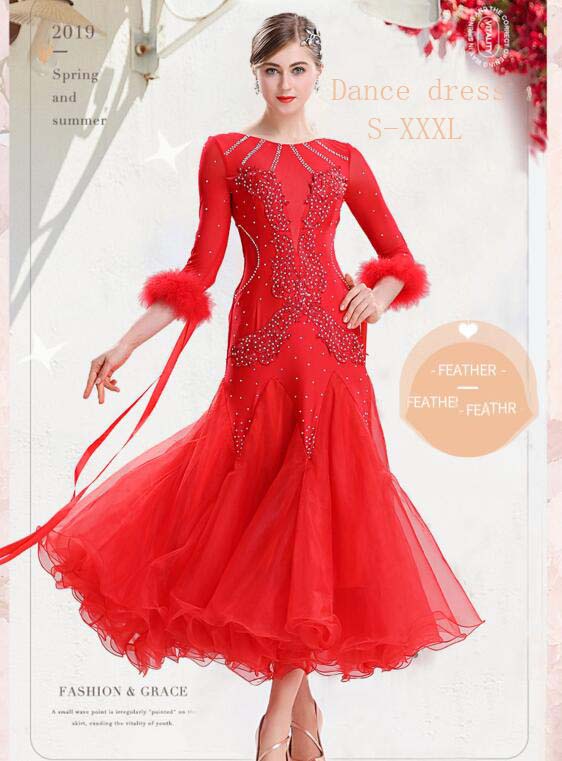 タンゴ ワルツ モダン 舞台演出ロングドレス 舞台 発表会 イベント 演奏会 大きいサイズ レッド　ホワイト S M L XL XXL XXXL