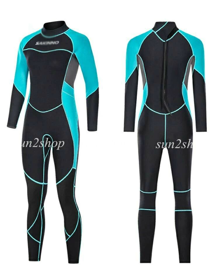 3MM ウェットスーツ レディース フルスーツ バックジップ ダイビング 女性 連体水...