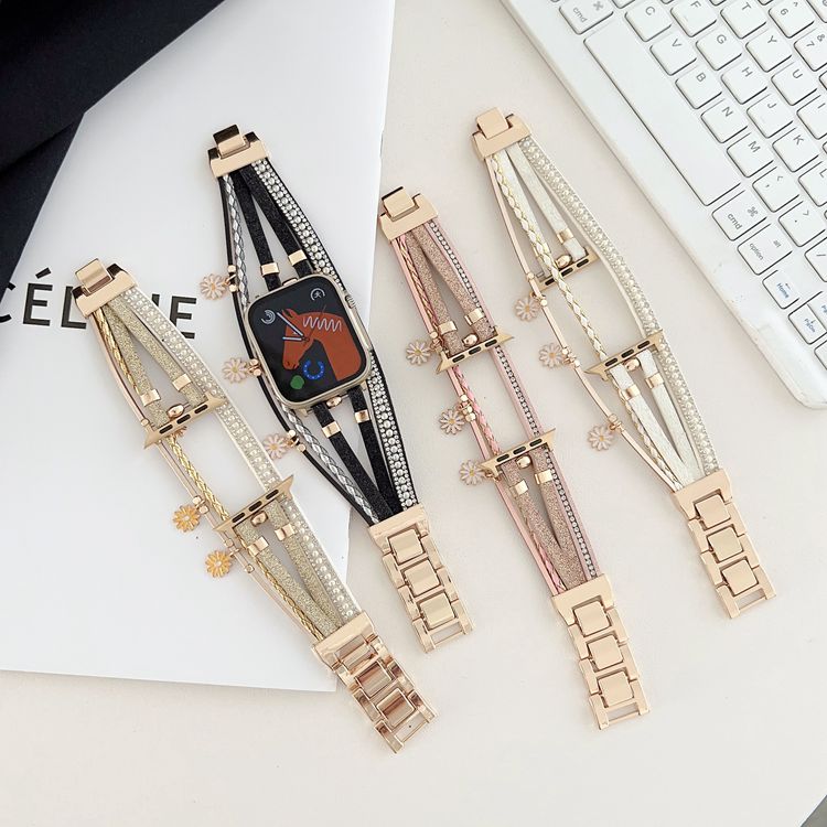 Apple Watch バンド キラキラ ブレスレット レディース ステンレス apple watch Series Ultra10 9 8 7 ..