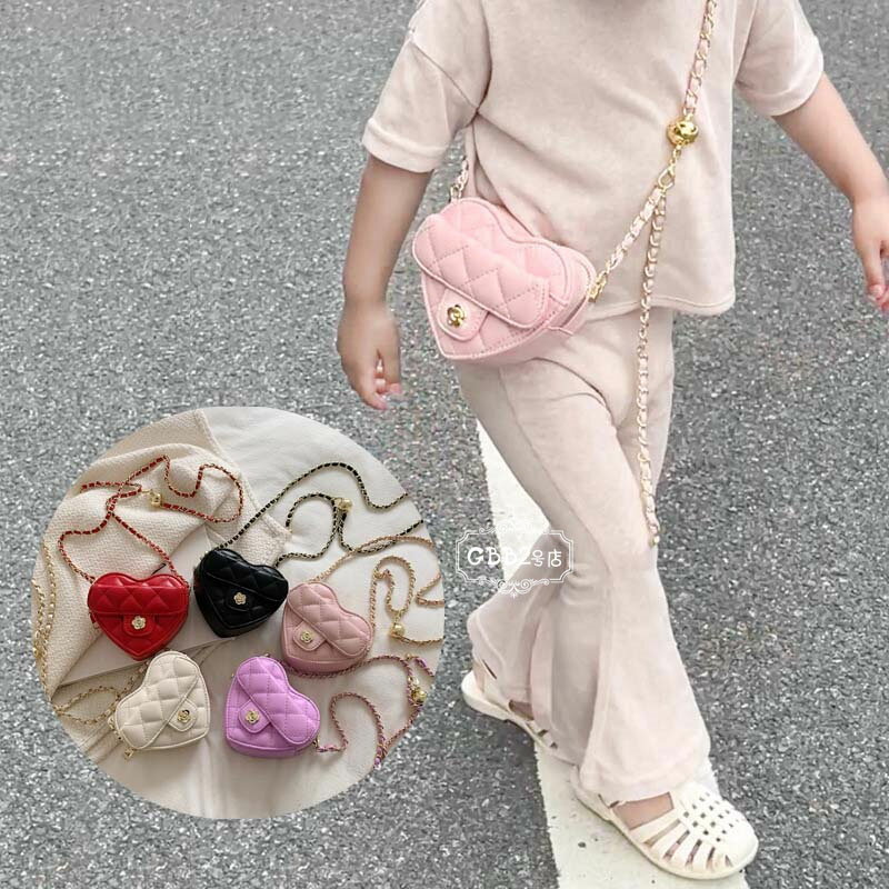 ショルダーバッグ 子供バッグ 斜め掛けバッグ キッズバッグ お出掛け ハート 女の子 ミニバッグ 小さめ..