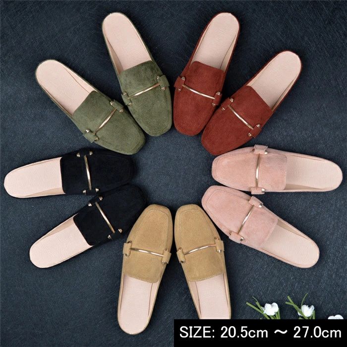 【送料無料】痛くない 夏ぺたんこ おしゃれ カジュアルミュール 無地サンダル コンフォートサンダル サボサンダル レディースサ