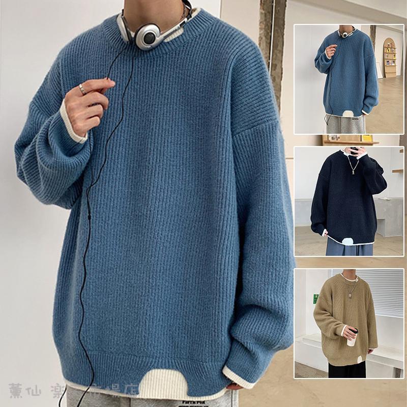 Rakuten - オーバーサイズ セーター メンズ 冬 オーバーサイズ ニットセーター メンズ ビッグシルエット ニット メンズ レイヤード風ニット