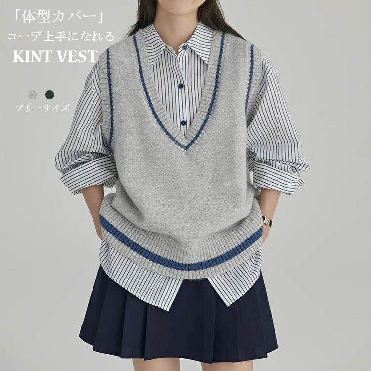 樂天商城 - ニットベスト レディース 秋冬 トップス ノースリーブ Vネック ニット ベスト レイヤード ニットタンクトップ セーター ニットセ
