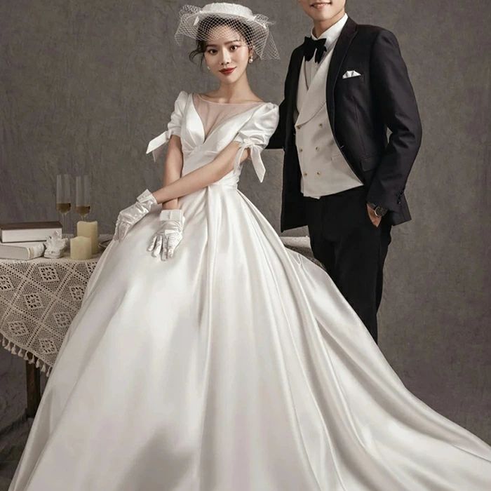 ブライダル エンパイア ワンピース お呼ばれ 大きいサイズ 披露宴 海外挙式 前撮り 白 XXS XS S M L XL XXL XXXL