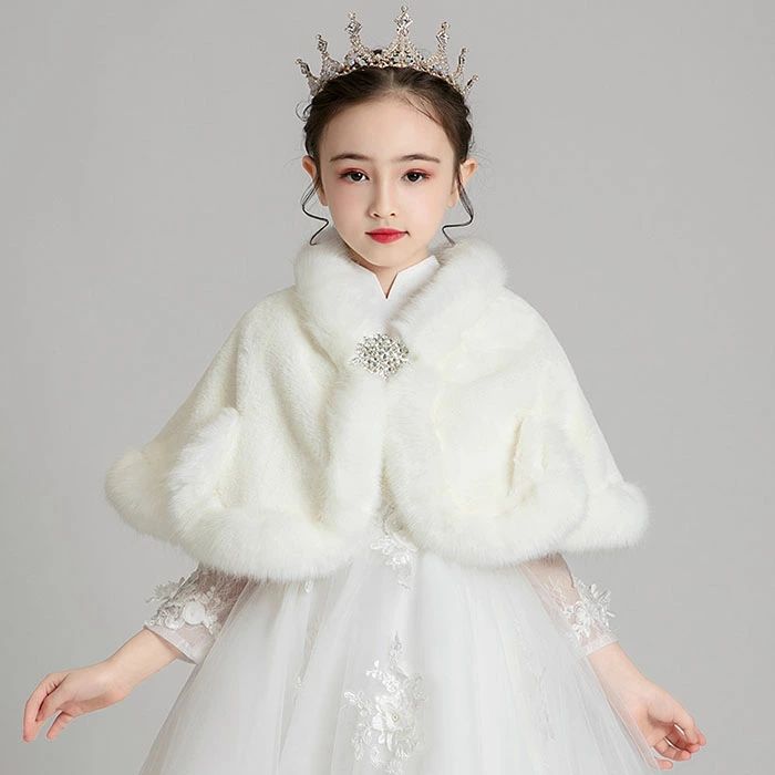 レスケープ 肩掛け フェイクファー ジュニア 子供ドレス 発表会 お姫様ドレス ワンピース 結婚式 七五..