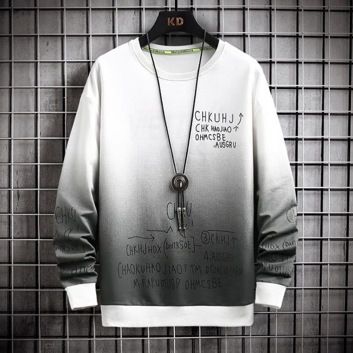 長袖 トレーナー シャツ 長T メンズ ロゴ トップス グラデーション カジュアル 韓国 おしゃれ 12963