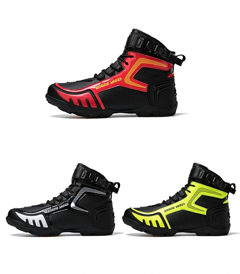 オートバイ靴 バイク靴 バイク用レーシングブーツ ライディングシューズ オフロード レーシングブーツ強化防衛性 バイクシューズ