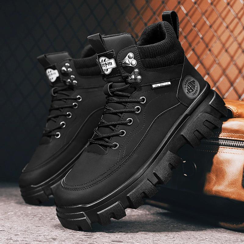 バイクブーツ メンズ ライディングブーツ 男性 バイクシューズ 軽量 耐摩擦 ライダーブーツ 通気 厚底 革靴 ハイカット オートバ