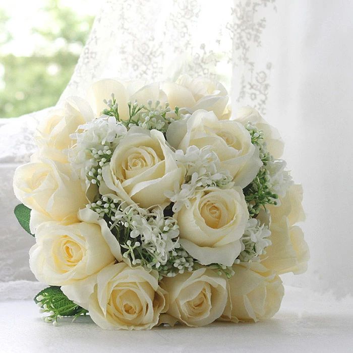 ウエディングブーケ 結婚式 造花 ウェディングブーケ 花嫁 ブーケ 手作り ブライダルブーケ キャスケードブーケ 二次会 海外挙式