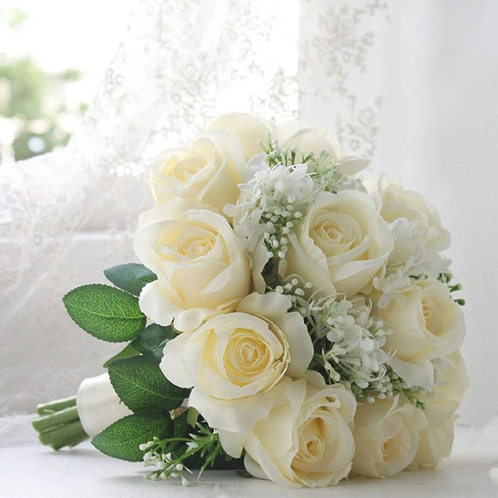 ウエディングブーケ 結婚式 造花 ウェディングブーケ 花嫁 ブーケ 手作り ブライダルブーケ キャスケードブーケ 二次会 海外挙式 2