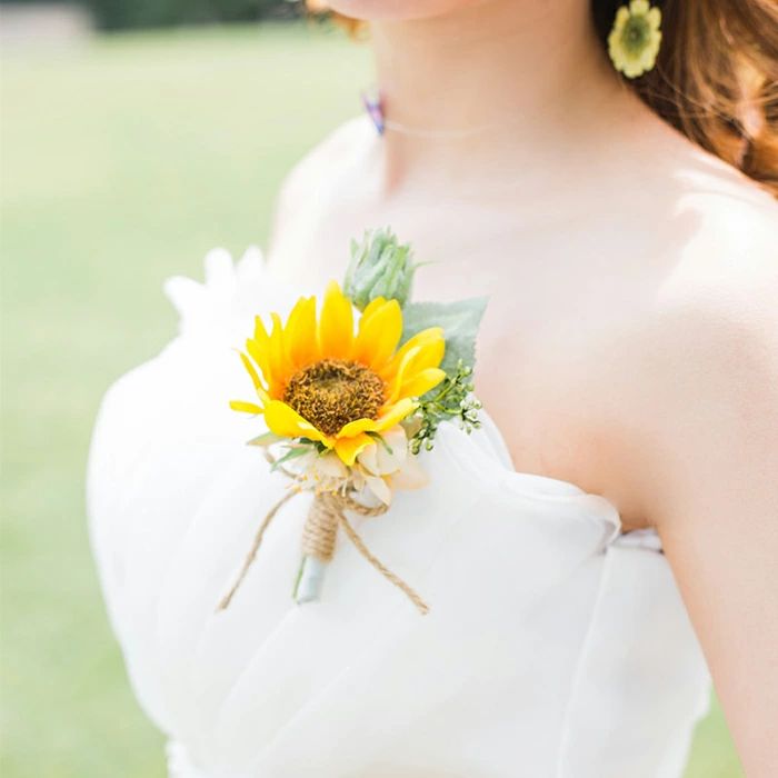 ブートニア 新郎ブートニア ひまわり ウェディング 結婚式 手作り 花嫁 ウェディングブーケ ブライダル用 ウエディング 二次会