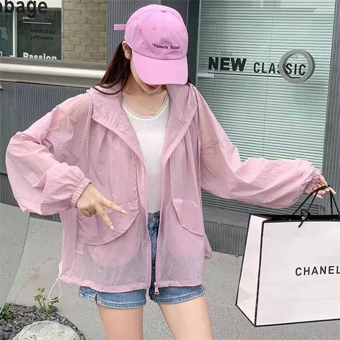 樂天商城 - レディース コート UVカット フード付き パーカー 日焼け止め服 ラッシュガード 長袖 薄手 着痩せ 春 夏 リゾート ゆったり ビー