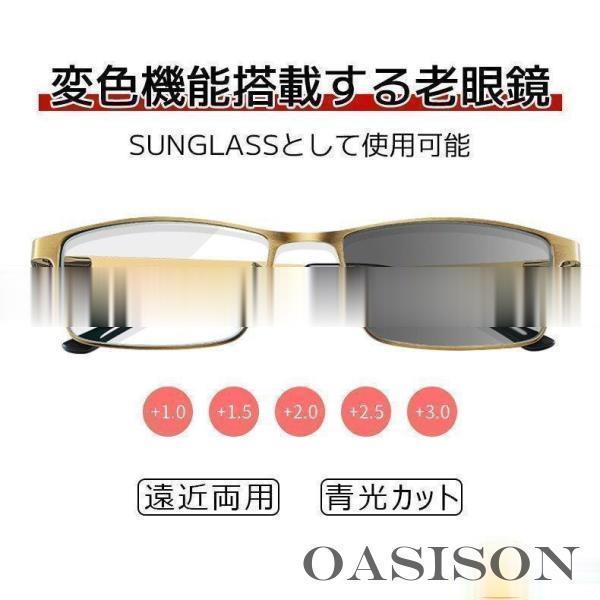 老眼鏡 遠近両用 サングラス リーディングサングラス ブルーライトカット機能搭載 遠近両用 リーディンググラス 女性 男性 プレ