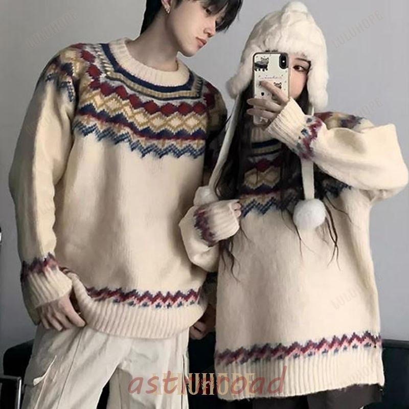 樂天商城 - セーター ペアルック メンズ レディース ニット ベージュ 秋 カップル 恋人 親友 友達 姉妹 韓国 おしゃれ 可愛い 暖かい トップ