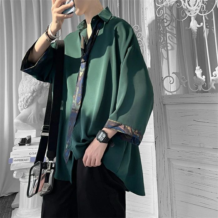 夏服 メンズ シャツ 七分袖シャツ ネクタイ付...の紹介画像3