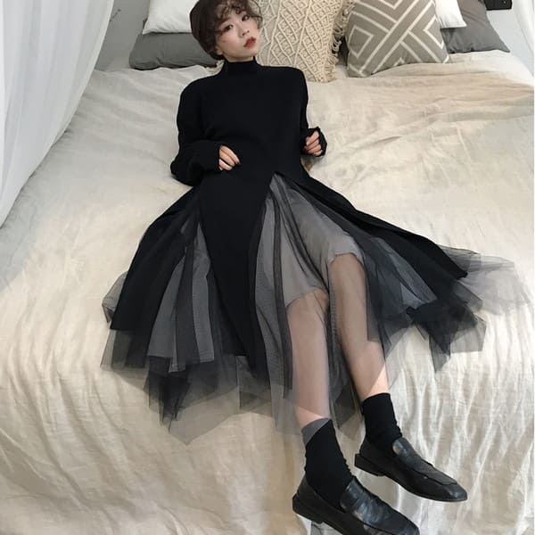 送料無料 韓国ファッション 大人可愛い ワンピース 秋冬 ワンピース 長袖 きれいめワンピース 30代 秋 40代 同窓会 ワンピース