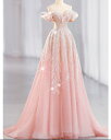 送料無料 イブニングドレス オフショルダー 高級 ピンク ロングドレス スパンコール キラキラドレス 花嫁ドレス 結婚式ドレ|詳細画像
