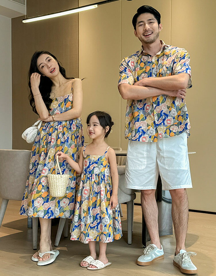 リンクコーデ 親子 セット ワンピース 親子 ペアルック シャツ 花柄 春 夏 ボタニカル柄 親子 ペアtシャツ 絞り染め 子供 親子ペ