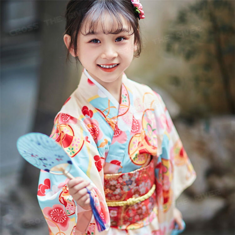 浴衣 セット 子供 可愛い 桜柄 浴衣 女の子 浴衣 中学生 浴衣 女の子 130 140 夏 小学生 オレンジ ゆかた お花見 浴衣 綿 帯飾